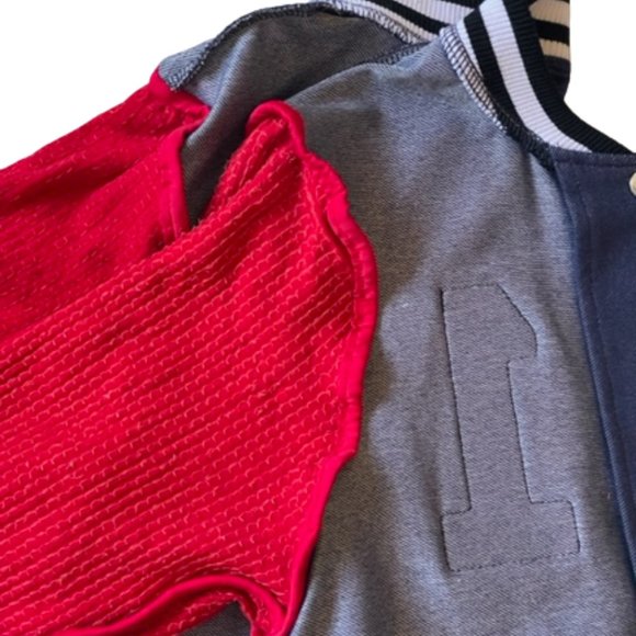 Varsity Jacket with Red Sequin Sleeves used as dance/performance costume. Size M - Picture 8 of 10